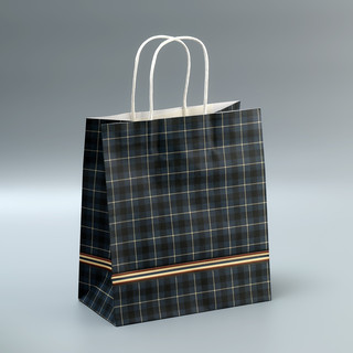 Пакет подарочный крафтовый «Клетка», 22 х 25 х 12 см 4