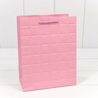 Пакет подарочный 'Квадраты' 18х23х10 см, розовый
