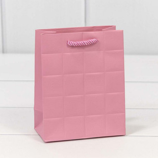 Пакет подарочный 'Квадраты' 12х15х7 см, розовый