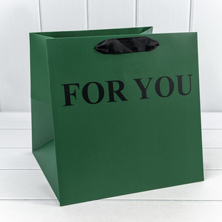 Пакет подарочный 'For You' 28х28 см, зеленый