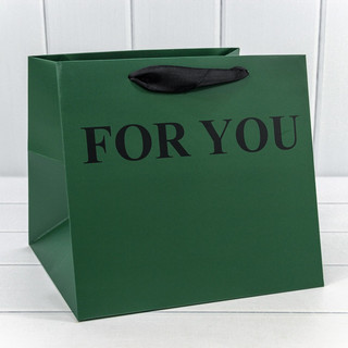 Пакет подарочный 'For You' 25х23 см, зеленый