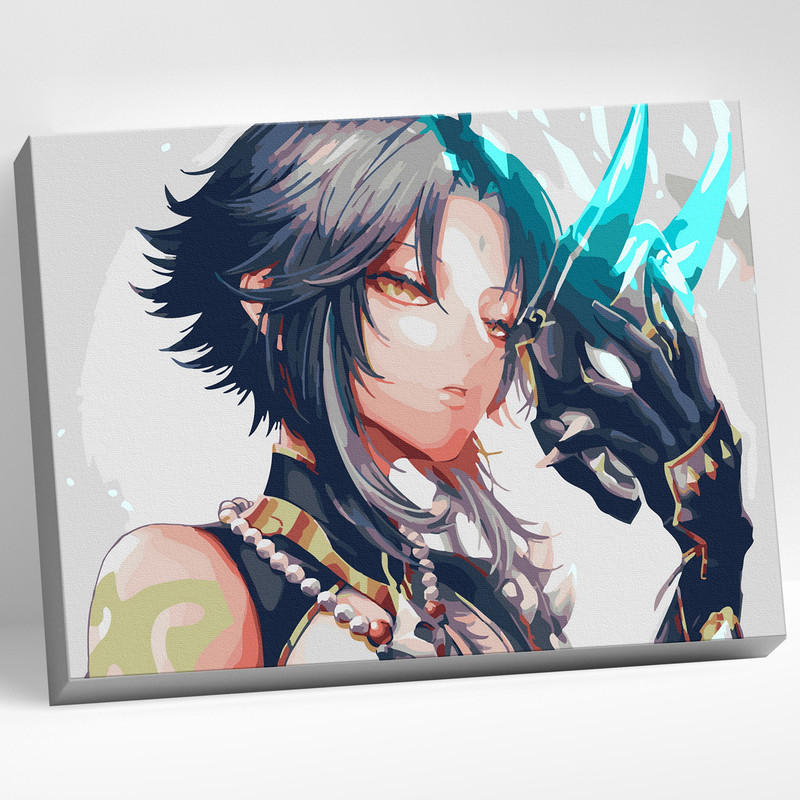 Картина по номерам 'Геншин Сяо' (Genshin) 24 цвета, 40х30 см, Molly