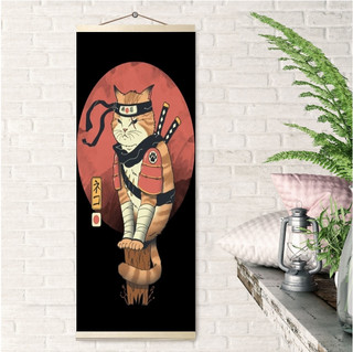 Картина по номерам Панно Кот Самурай, 15 цветов, 35х88 см 1