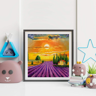 Картина по номерам 'Лавандовое поле' 20х20 см, Molly, артикул KH1173 6