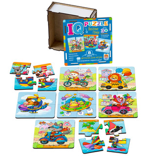 Весёлые гонки. IQ Пазл деревянный, 3+ 3
