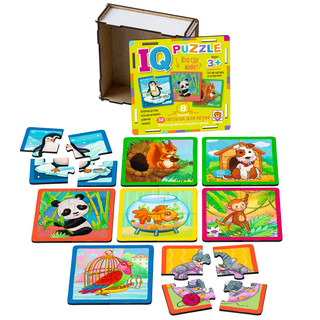 Кто где живёт? IQ Пазл деревянный, 3+ 3