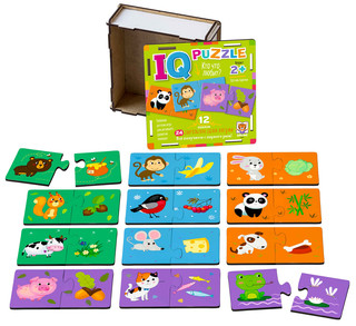 Кто что любит? IQ Пазл деревянный, 2+ 3