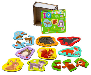 Лесные зверята. IQ Пазл деревянный, 3+ 3