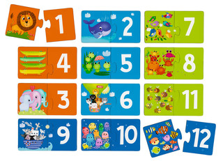 IQ Пазл деревянный. Счёт 3+ 2