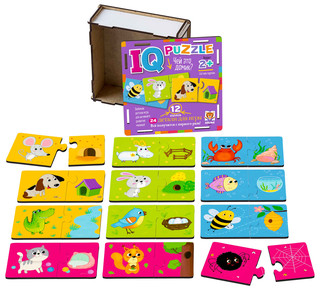 Чей это домик? IQ Пазл деревянный, 2+ 3