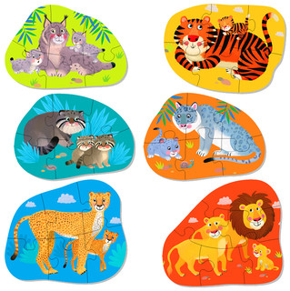 Дикие кошки, Wild cats, IQ Пазл Напольный, 3+ 2