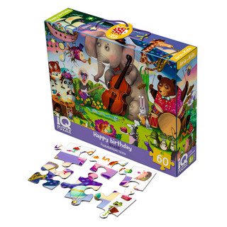 Пазл 'С Днем Рождения' с развивающей игрой, 60 элементов, 4+ 4