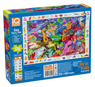 Морская сказка. IQ Пазл с развивающей игрой, 96 элементов, 6+ 3