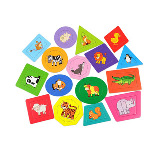 Вот такие фигуры. IQ-пазлы вкладыши, 16 фигур 2