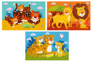 Дикие кошки. Умные кубики  в поддончике, 6 штук 2