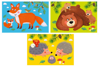 Лесные обитатели. Умные кубики  в поддончике, 6 штук 2