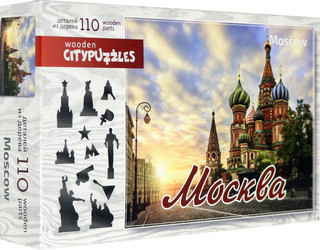 Пазл фигурный деревянный Москва, 110 элементов