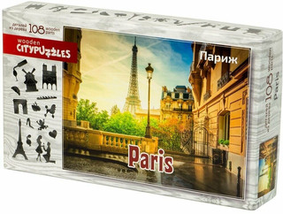Пазл деревянный Citypuzzles Париж, 108 деталей