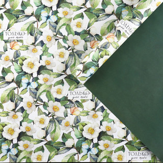 Бумага упаковочная двухсторонняя крафтовая «Цветочная», 70 х ...