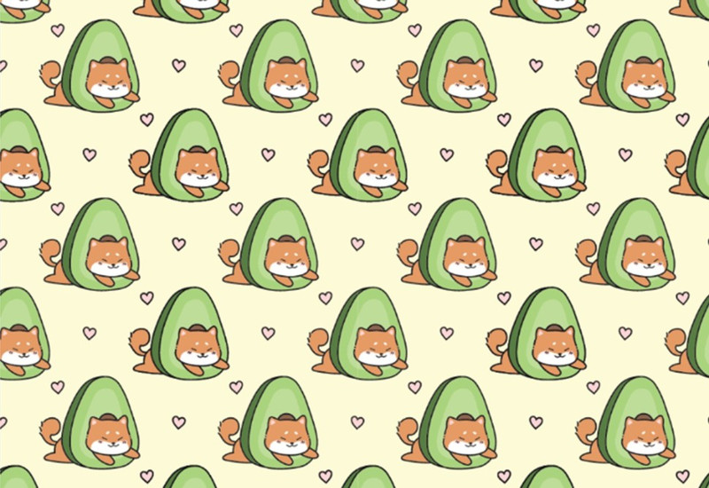 Обложка для паспорта Аниме «Many shiba inu avocado»