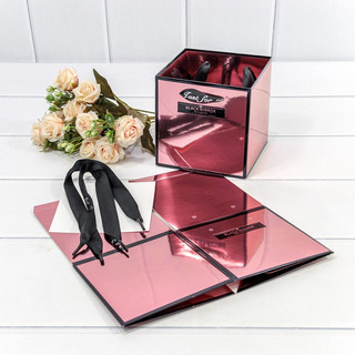 Пакет подарочный сборный, 12х12х12 см, бронзовый 2