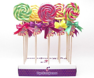 Леденцы 'Завиток большой №1'. Ассорти: груша, манго, виноград...