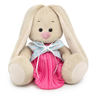 Зайка Ми в платье из жатой ткани с бантом, 15 см, артикул SidX-641 1