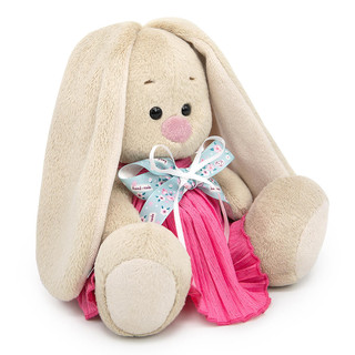 Зайка Ми в платье из жатой ткани с бантом, 15 см, артикул SidX-641 2