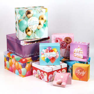 Коробка квадратная 'Шары', 28х28х15 см 3