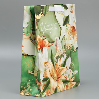 Пакет подарочный «Лучшему учителю» ламинированный горизонталь...