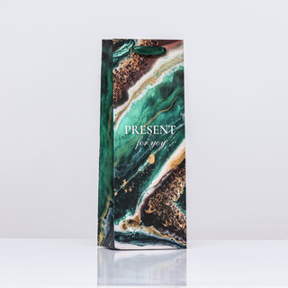 Пакет ламинированный под бутылку 'Мрамор', 13 х 36 х 10 см