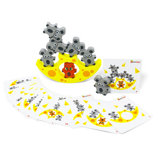 Балансир 'Кошки-мышки', 8 деталей, 12 карточек с заданиями, дерево, Alatoys 2