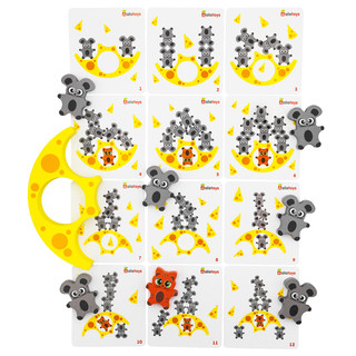 Балансир 'Кошки-мышки', 8 деталей, 12 карточек с заданиями, дерево, Alatoys 4