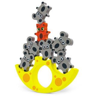 Балансир 'Кошки-мышки', 8 деталей, 12 карточек с заданиями, дерево, Alatoys 6