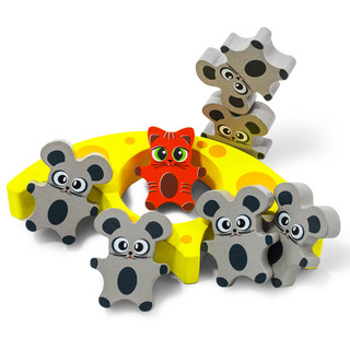 Балансир 'Кошки-мышки', 8 деталей, 12 карточек с заданиями, дерево, Alatoys 7