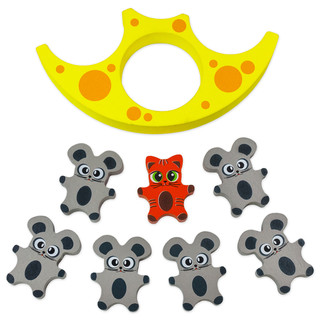 Балансир 'Кошки-мышки', 8 деталей, 12 карточек с заданиями, дерево, Alatoys 8