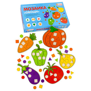 Сортер 'Овощи', 6 предметов, 48 геометрических фигур, дерево,...