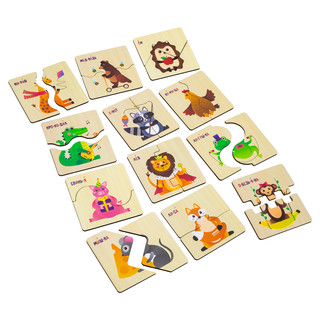 Пазл для малышей 'Зверушки' половинки, деревянный, Alatoys 6