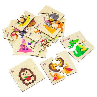 Пазл для малышей 'Зверушки' половинки, деревянный, Alatoys 7