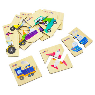 Пазл для малышей 'Транспорт' половинки, деревянный, Alatoys 4