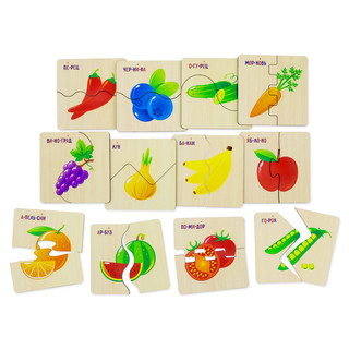 Пазл для малышей 'Фрукты' половинки, деревянный, Alatoys 4