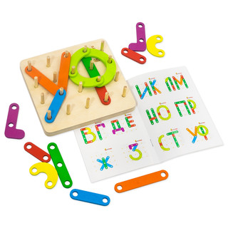 Математический планшет 'Геоборд' 32 детали, буклет с заданиями, Alatoys 6