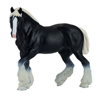 Фигурка Лошадь Клейдесдаль, черная с белой гривой и хвостом, ...