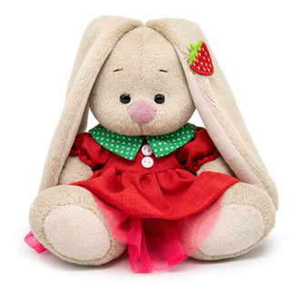 Зайка Ми в красном платье и с земляничкой на ушке, 15 см, Bud...