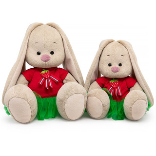 Зайка Ми в комбинированном платье с земляничкой, 18 см, Budi Basa 4