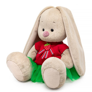 Зайка Ми в комбинированном платье с земляничкой, 18 см, Budi Basa 2