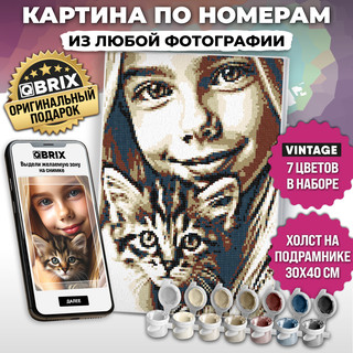 Картина по номерам из любой фотографии QBRIX Vintage, 30х40 с...