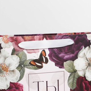 Пакет подарочный ламинированный вертикальный «Цветы», 31х40х11,5 см 3