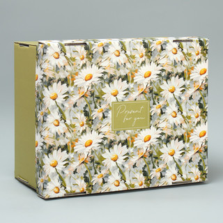 Коробка подарочная складная «Ромашки», 31х26х16 см 2