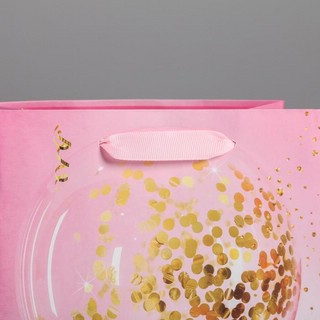 Пакет подарочный ламинированный вертикальный «С Днем Рождения!», 18х23х10 см 2